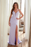 Nox Anabel Y1481 Stretch Sartin V-neck Sleeveless Prom Dress