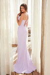Nox Anabel Y1481 Stretch Sartin V-neck Sleeveless Prom Dress