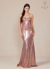 Nox Anabel T1499 Metallic Sweetheart Neck Strapless Dress