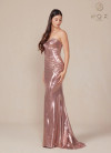 Nox Anabel T1499 Metallic Sweetheart Neck Strapless Dress
