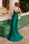 Nox Anabel R1692 Stretch Satin Sequin Sweetheart Neck Dress
