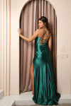Nox Anabel E1044 Stretch Satin Spaghetti Strap Fitted Dress