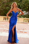 Nox Anabel R1689 Satin Embellished Boned Corset V-Neck Dress