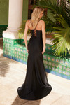Nox Anabel R1689 Satin Embellished Boned Corset V-Neck Dress