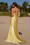 Nox Anabel R1689 Satin Embellished Boned Corset V-Neck Dress