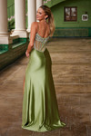Nox Anabel K1575 Semi-Stretch Satin Stone Adorned Prom Dress