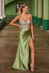 Nox Anabel K1575 Semi-Stretch Satin Stone Adorned Prom Dress