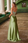 Nox Anabel K1575 Semi-Stretch Satin Stone Adorned Prom Dress