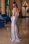 Nox Anabel F1568 Stretch Satin Beaded Off-shoulder Dress