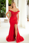 Nox Anabel C1647 Satin Off-Shoulder Sweetheart Neck Dress