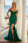 Nox Anabel C1647 Satin Off-Shoulder Sweetheart Neck Dress