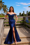 Nox Anabel C1647 Satin Off-Shoulder Sweetheart Neck Dress