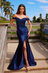 Nox Anabel C1647 Satin Off-Shoulder Sweetheart Neck Dress