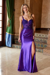 Nox Anabel A1590 Stretch Satin Scoop Neck Sleeveless Dress