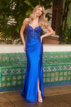 Nox Anabel A1590 Stretch Satin Scoop Neck Sleeveless Dress