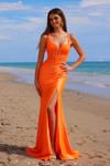 Nox Anabel A1590 Stretch Satin Scoop Neck Sleeveless Dress