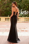Nox Anabel C1605 Satin Glitter Embroidered Sleeveless Dress