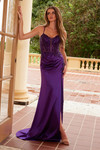 Nox Anabel A1585 Semi-stretch Satin Floral Sleeveless Dress