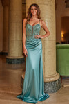 Nox Anabel A1585 Semi-stretch Satin Floral Sleeveless Dress