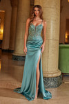 Nox Anabel A1585 Semi-stretch Satin Floral Sleeveless Dress