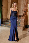 Nox Anabel H1667 Stretch Satin Beaded Sweetheart Neck Dress