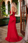 Nox Anabel H1667 Stretch Satin Beaded Sweetheart Neck Dress