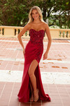 Nox Anabel C1630 Stretch Satin Glitter Strapless Prom Dress