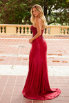 Nox Anabel C1630 Stretch Satin Glitter Strapless Prom Dress