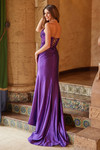 Nox Anabel C1630 Stretch Satin Glitter Strapless Prom Dress