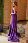 Nox Anabel C1630 Stretch Satin Glitter Strapless Prom Dress