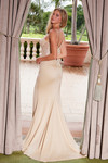 Nox Anabel H1683 Stretch Satin V-neckline Sleeveless Dress