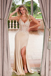 Nox Anabel H1683 Stretch Satin V-neckline Sleeveless Dress