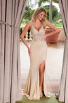 Nox Anabel H1683 Stretch Satin V-neckline Sleeveless Dress