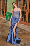 Nox Anabel G1660 Stretch Satin Sheer Boned Floral Prom Dress