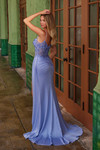 Nox Anabel H1671 Stretch Satin Sweetheart Sheer Prom Dress