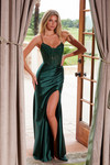Nox Anabel S1518 Satin Spaghetti Straps Sheer Boned Dress