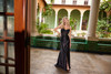 Nox Anabel S1518 Satin Spaghetti Straps Sheer Boned Dress