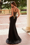 Nox Anabel C1613 Flower Applique Spaghetti Straps Prom Dress