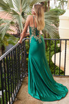 Nox Anabel C1613 Flower Applique Spaghetti Straps Prom Dress