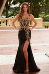 Nox Anabel C1613 Flower Applique Spaghetti Straps Prom Dress