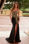 Nox Anabel C1613 Flower Applique Spaghetti Straps Prom Dress