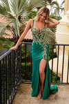 Nox Anabel C1613 Flower Applique Spaghetti Straps Prom Dress
