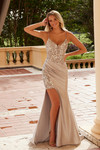 Nox Anabel C1625 Satin Sequin Glitter Sleeveless Prom Dress