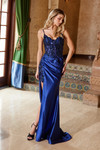 Nox Anabel C1625 Satin Sequin Glitter Sleeveless Prom Dress