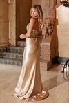 Nox Anabel C1625 Satin Sequin Glitter Sleeveless Prom Dress