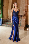 Nox Anabel C1625 Satin Sequin Glitter Sleeveless Prom Dress