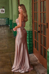 Nox Anabel E1534 Satin Sweetheart Neck Sleeveless Prom Dress