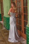 Nox Anabel E1527 Stretch Satin Sheer Boned Strapless Dress
