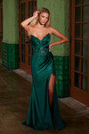 Nox Anabel E1527 Stretch Satin Sheer Boned Strapless Dress