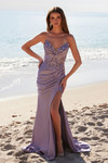 Nox Anabel E1527 Stretch Satin Sheer Boned Strapless Dress